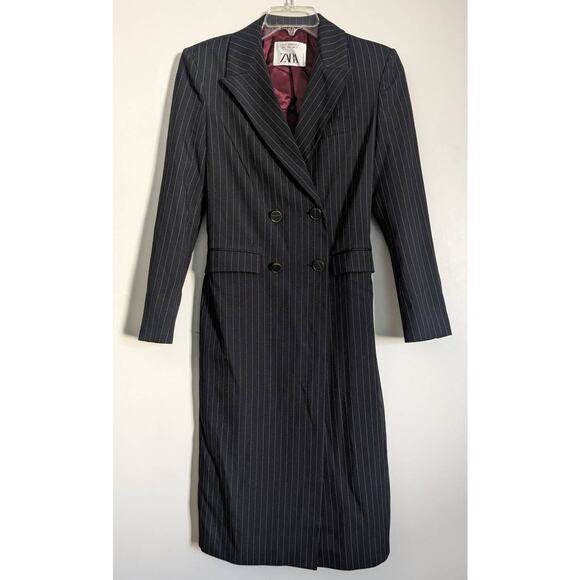 Zara Campaign Collection Special Edition Pinstripe Dress Jacket Coat, Size Small - Picture 3 of 11